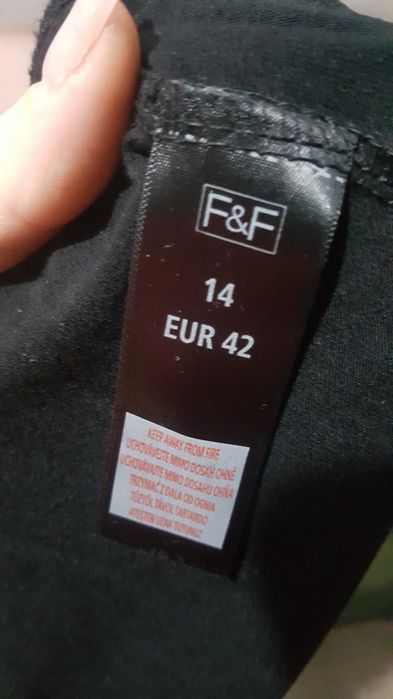 Sukienka długa ze skórzaną wstawką L/XL