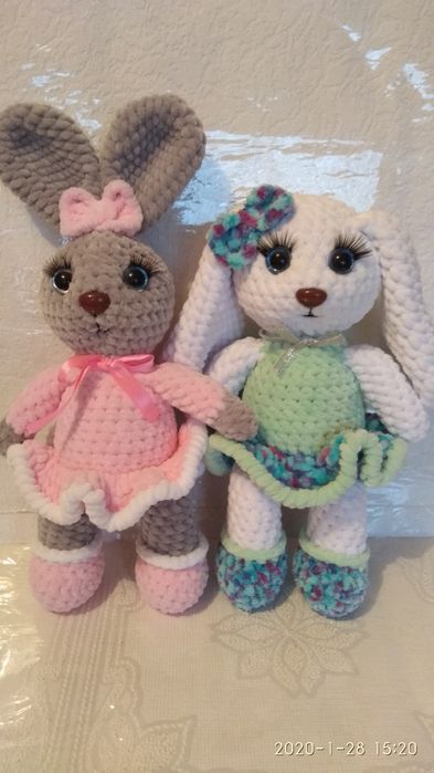 Зайка крючком ручная работа