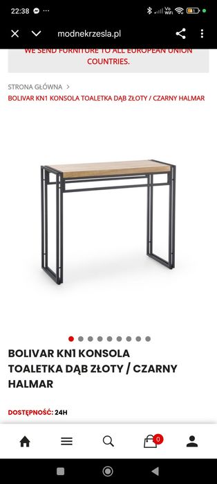 Konsola Bolivar Halmar Dąb czarny