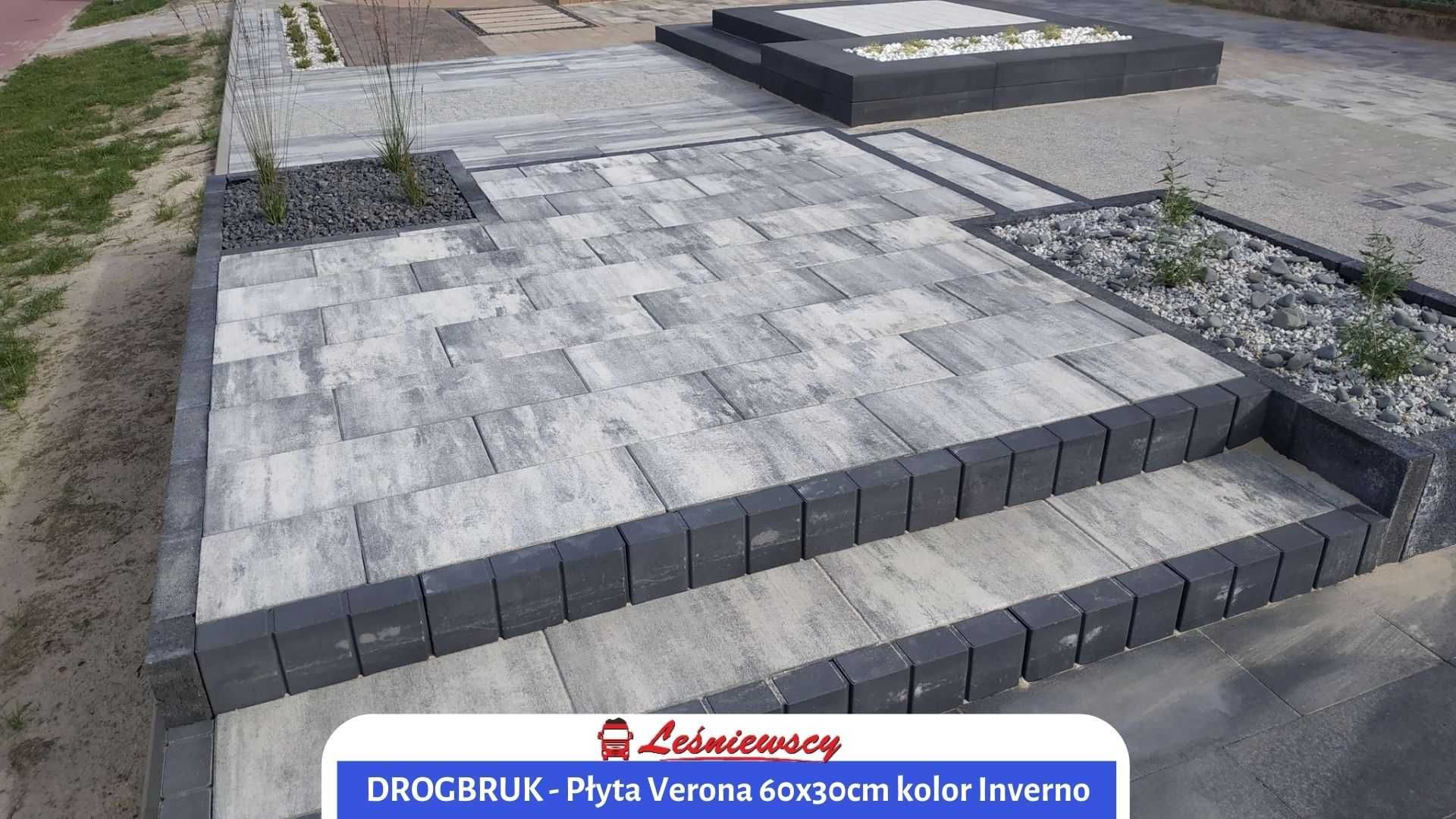 Nowoczesna płyta betonowa Drogbruk-Verona na taras projekt kostki