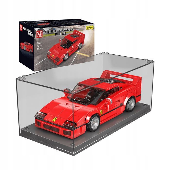 Klocki 338 el. Ferrari auto sportowe + gablota Mould King 27038