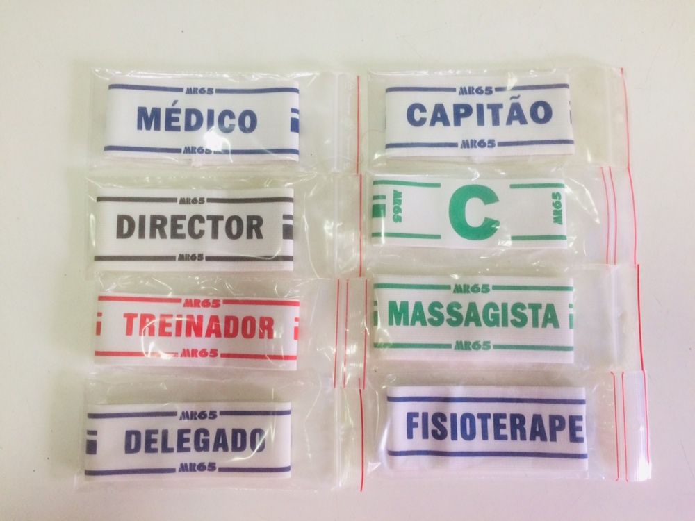 Braçadeiras Capitão/Treinador/Delegado/Fisioterapeuta/ Massagista