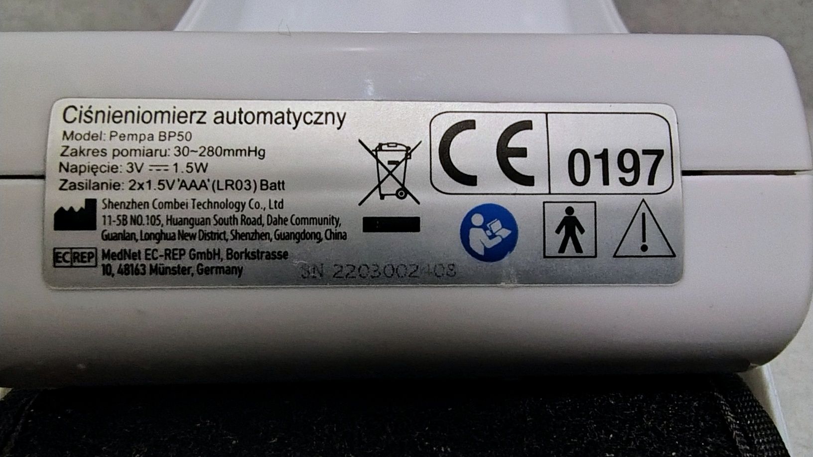Ciśnieniomierz nadgarstkowy automatyczny Pempa bp50
