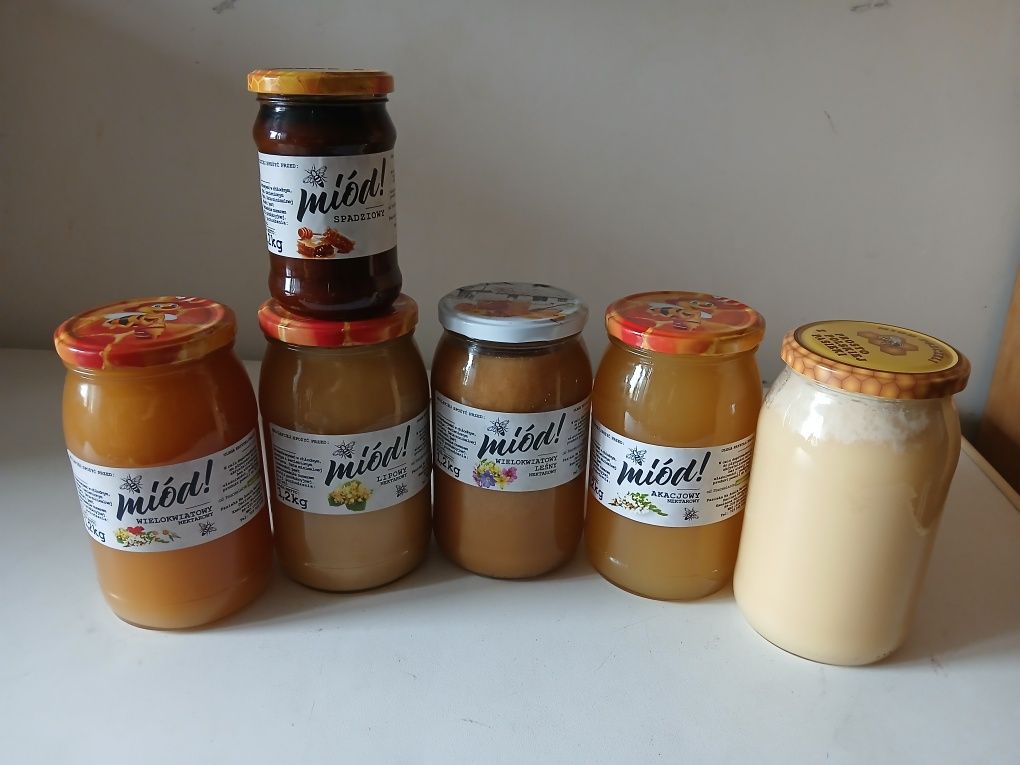 Miód naturalny z własnej pasieki, pyłek pszczeli, kit,