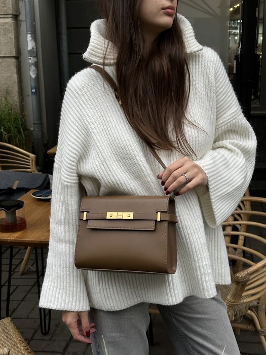 Сумка YSL Yves Saint Laurent Manhattan Medium бургунді,коричнева,чорна