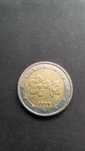 Moeda de 2 euros da Finlândia 1999 com defeito
