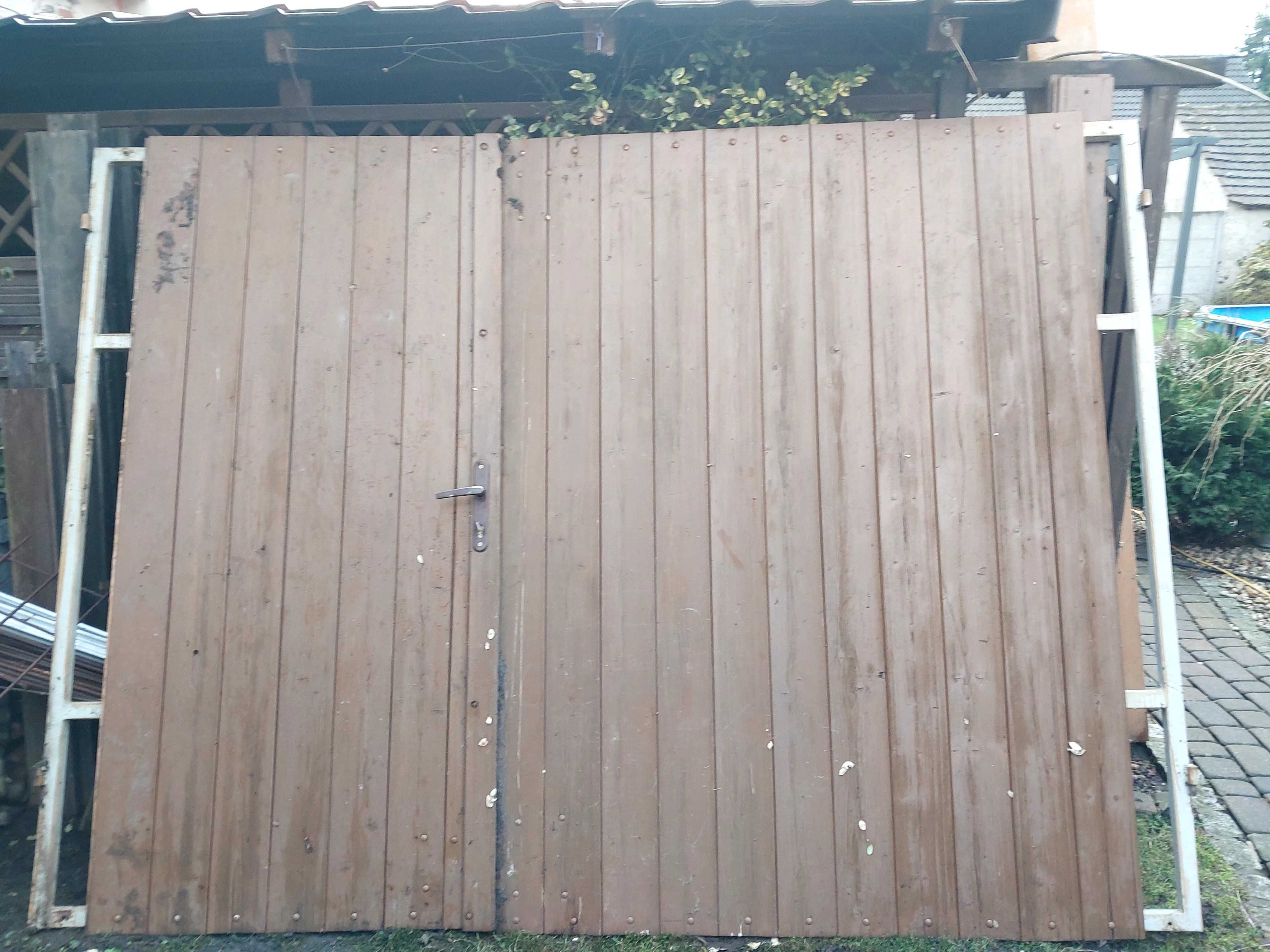 Brama drewniana garazu szopy furtka drzwi