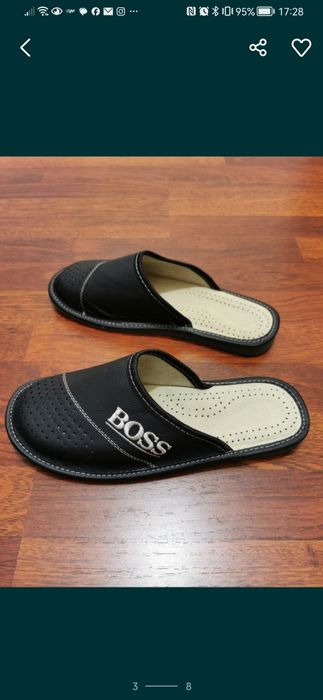 Skórzane Pantofle Męskie Boss