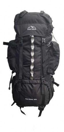 Походный каркасный тактический рюкзак Over Earth, 80 литров, Black