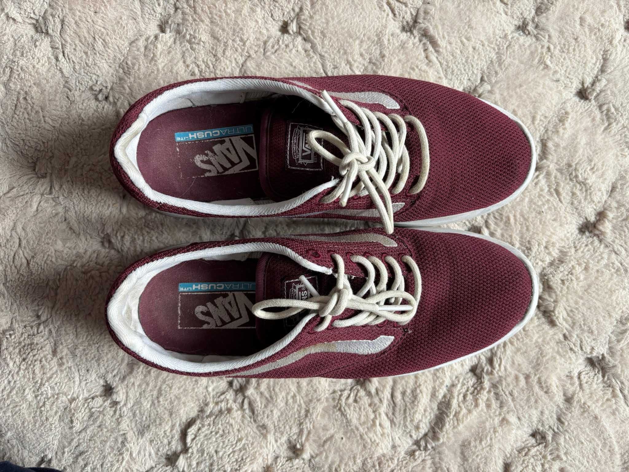 Bordowe buty trampki tenisówki Vans sneakersy na siłownię na co dzień