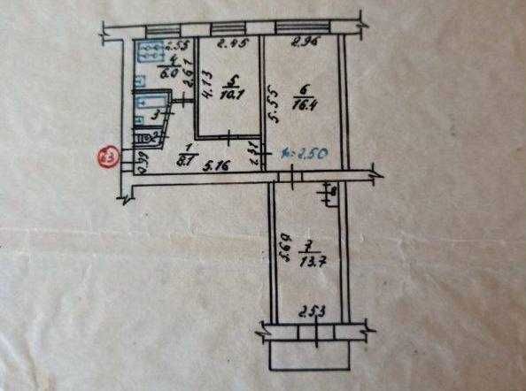 Продається 3-кімнатна квартира, 65 м²