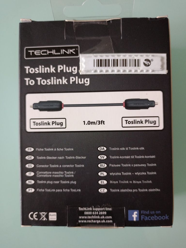 Kabel optyczny, przewód Toslink Plug 1m