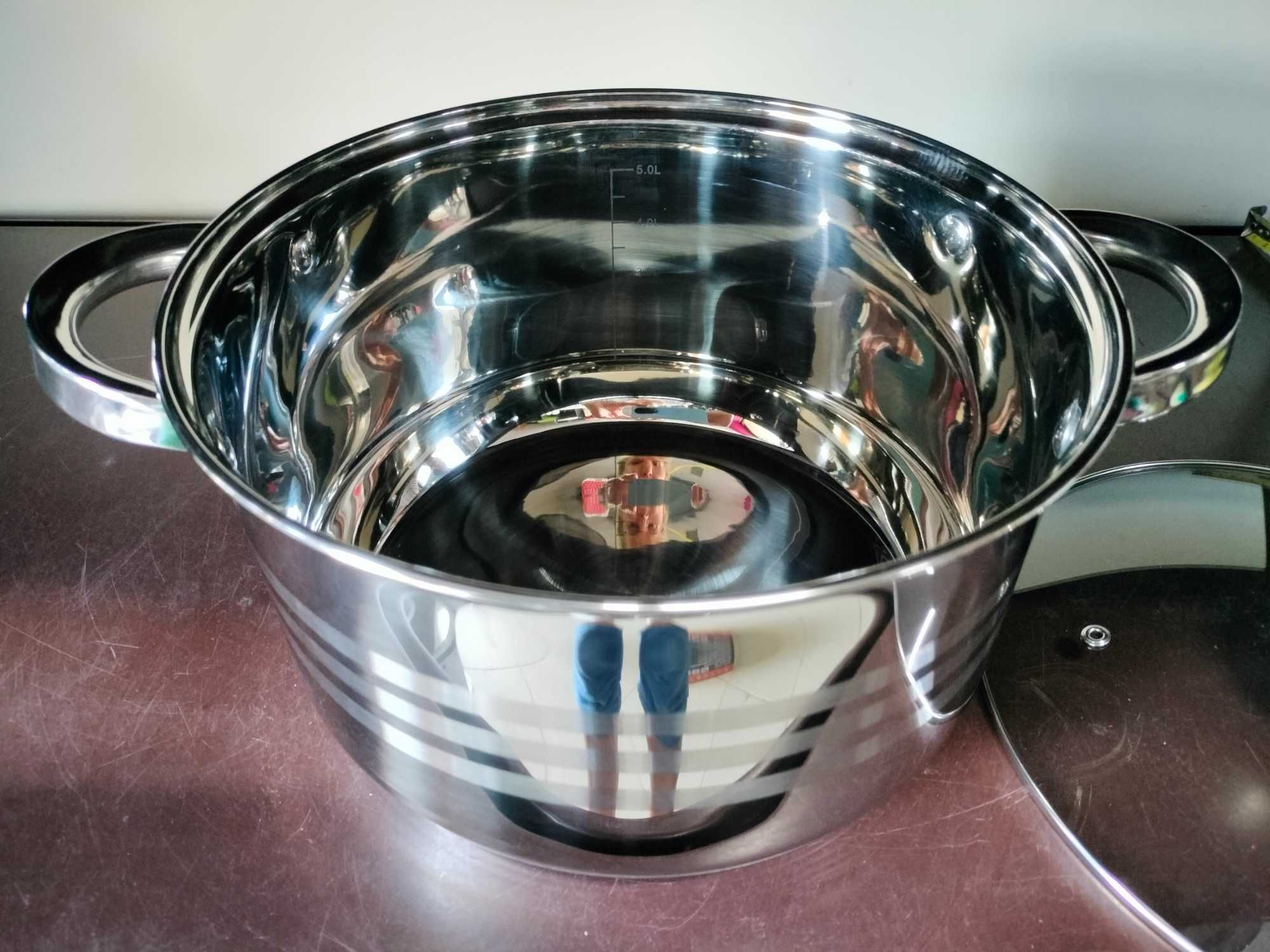 Garnek duży na bigos zupę dla dużej rodziny indukcja śr>24cm wys14,5cm