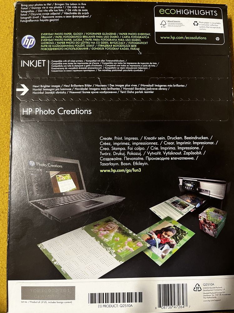 Papier fotograficzny HP (glossy)