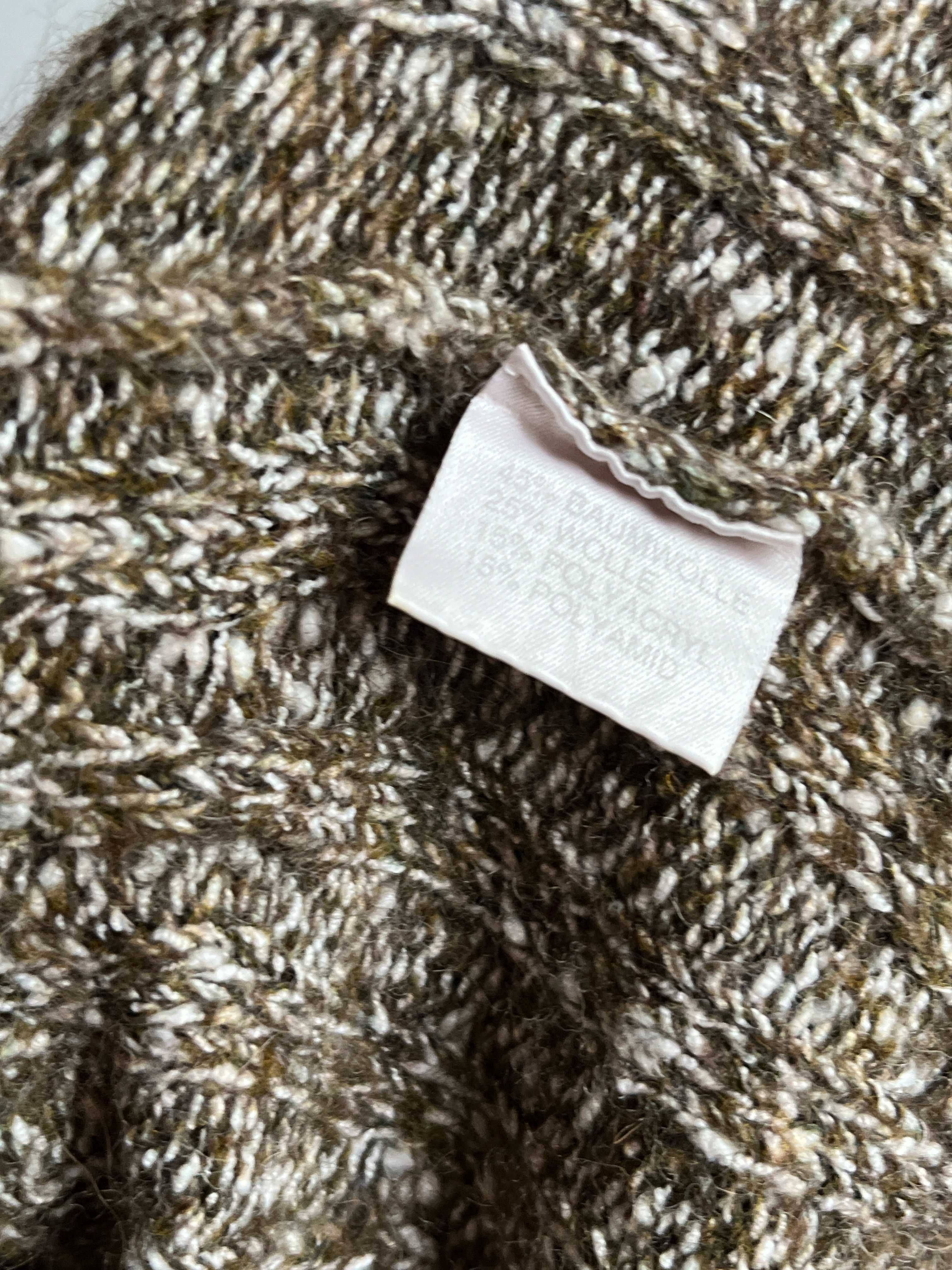 Wełniany vintage sweter z golfem, rozmiar L Gruby, ciepły sweter