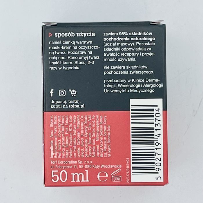 3X Tołpa Regenerująca Całonocna Maska Krem 50 Ml Green Red Fruits