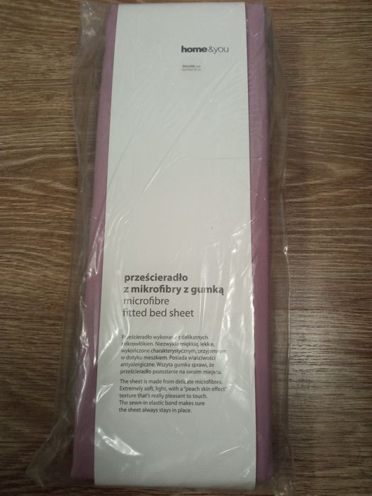 Nowe fòżowe Prześcieradło na gumce Home You 90x200