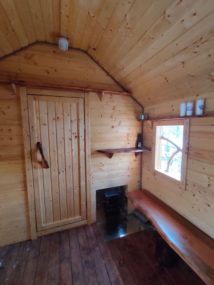 Sauna ogrodowa z piecem na drewno