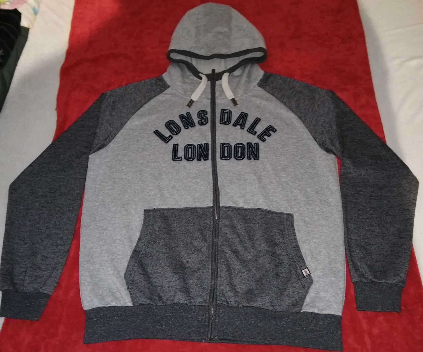 LONSDALE LONDON Bluza Męska Rozpinana Kaptur 2XL Oryginalna