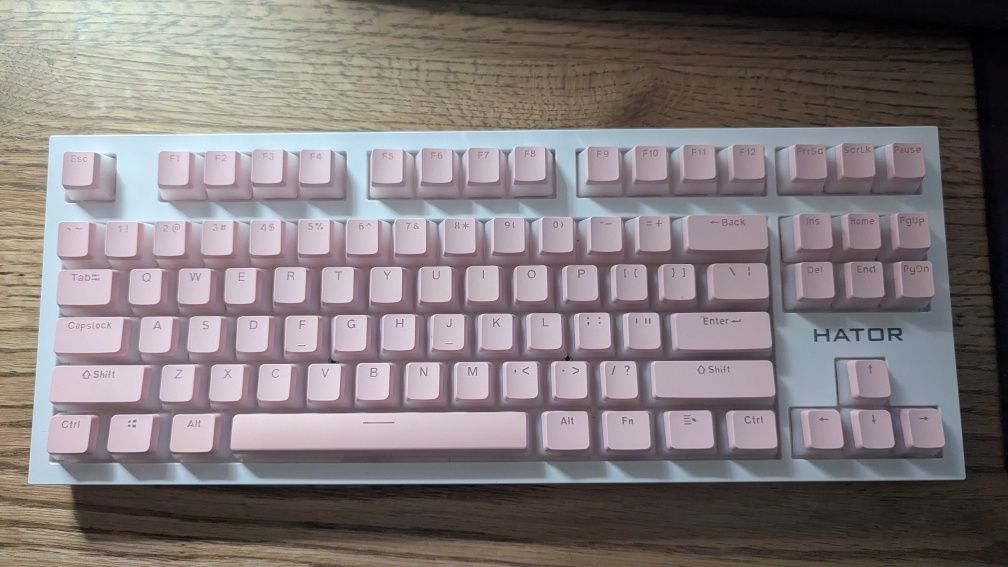 Keycaps, кейкапи для клавіатури, рожеві з білим