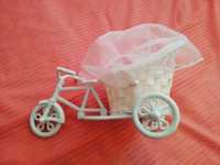 ryksza rower osłonka zabawka biała ozdoba dekoracja ślubna