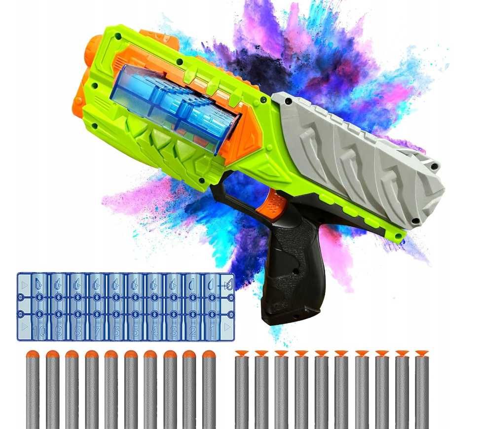 Pistolet na strzałki piankowe miękkie wyrzutnia magazynek 20 strzałek