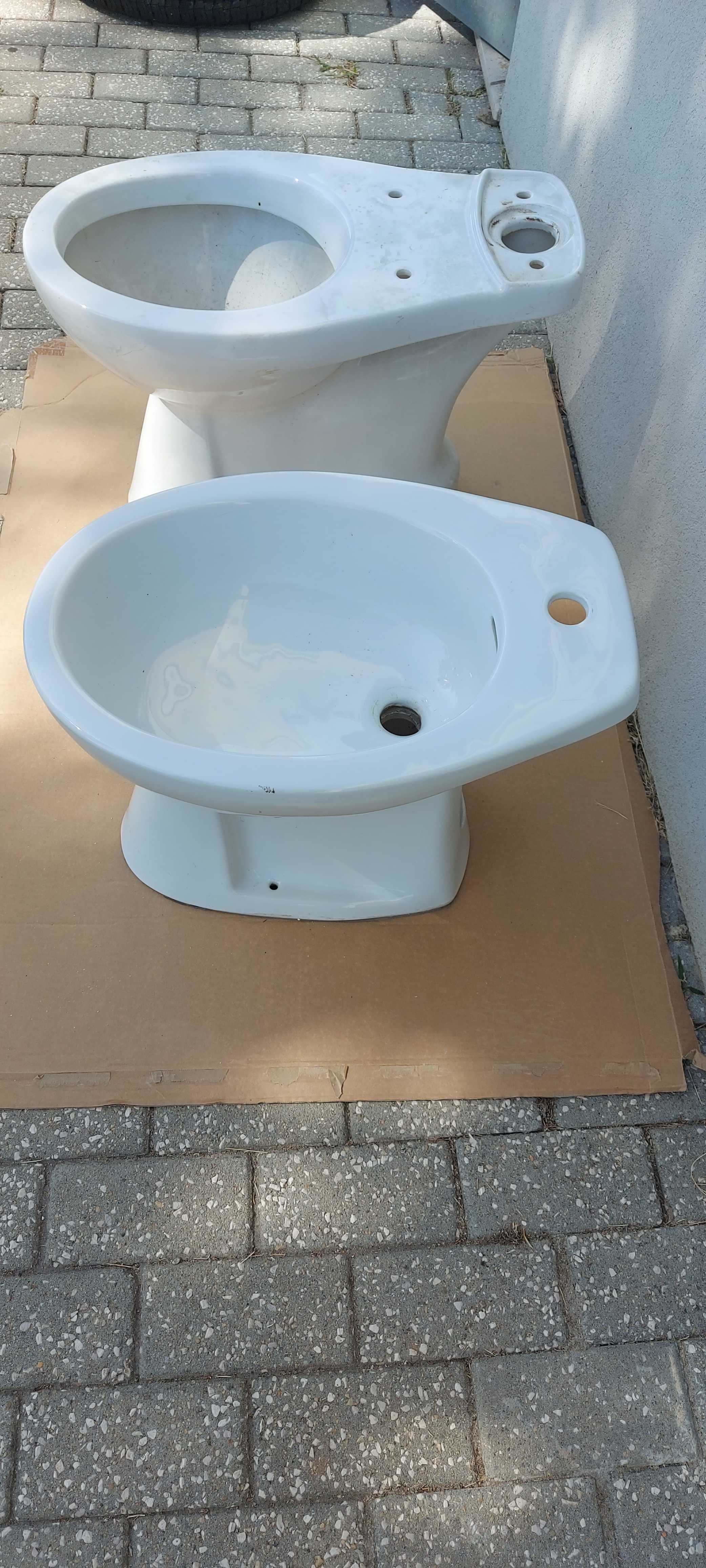 Conjunto louças WC -sanita, bidé e lavatório de coluna Sanitana