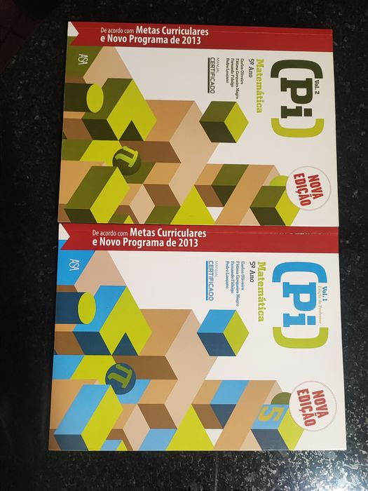 Manuais matemática PI 5 volume 1 e 2 versão professor