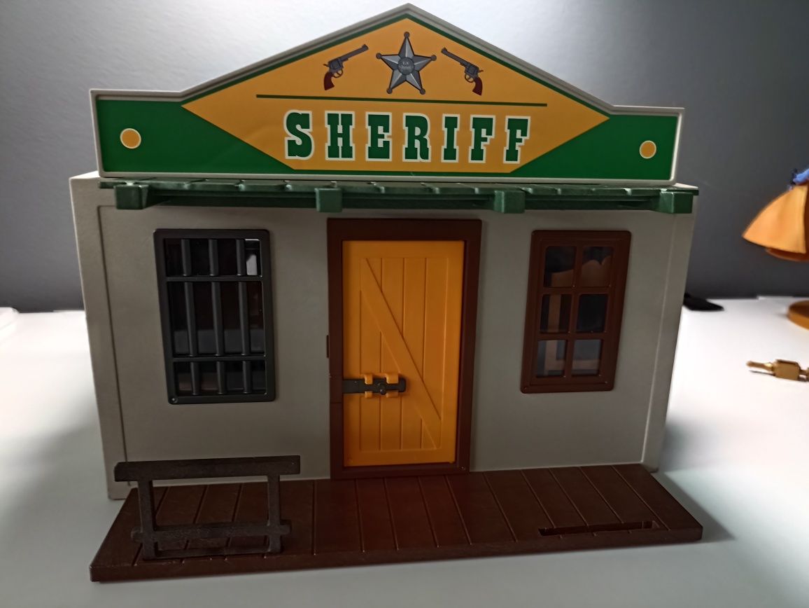 Zestaw Playmobil kowboje szeryf bank