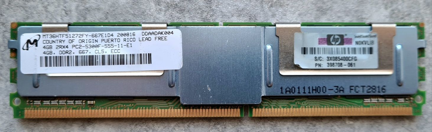 Pamięć RAM 4GB 2Rx4 PC2-5300F MT36HTF51272FY-667E1