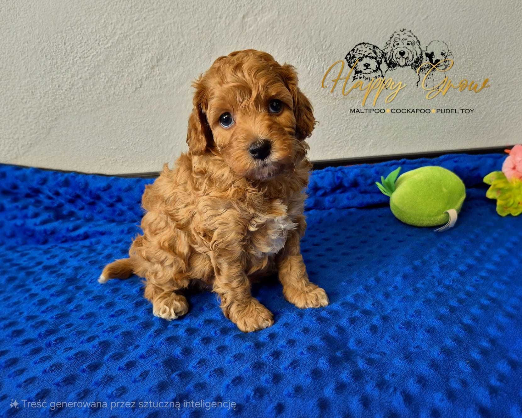 Pudel cockapoo piękny piesek red