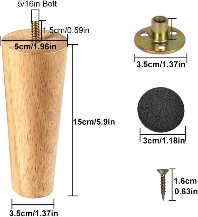 Nowe nóżki meblowe / podpórki / nogi / stopki / 15cm / A2673!