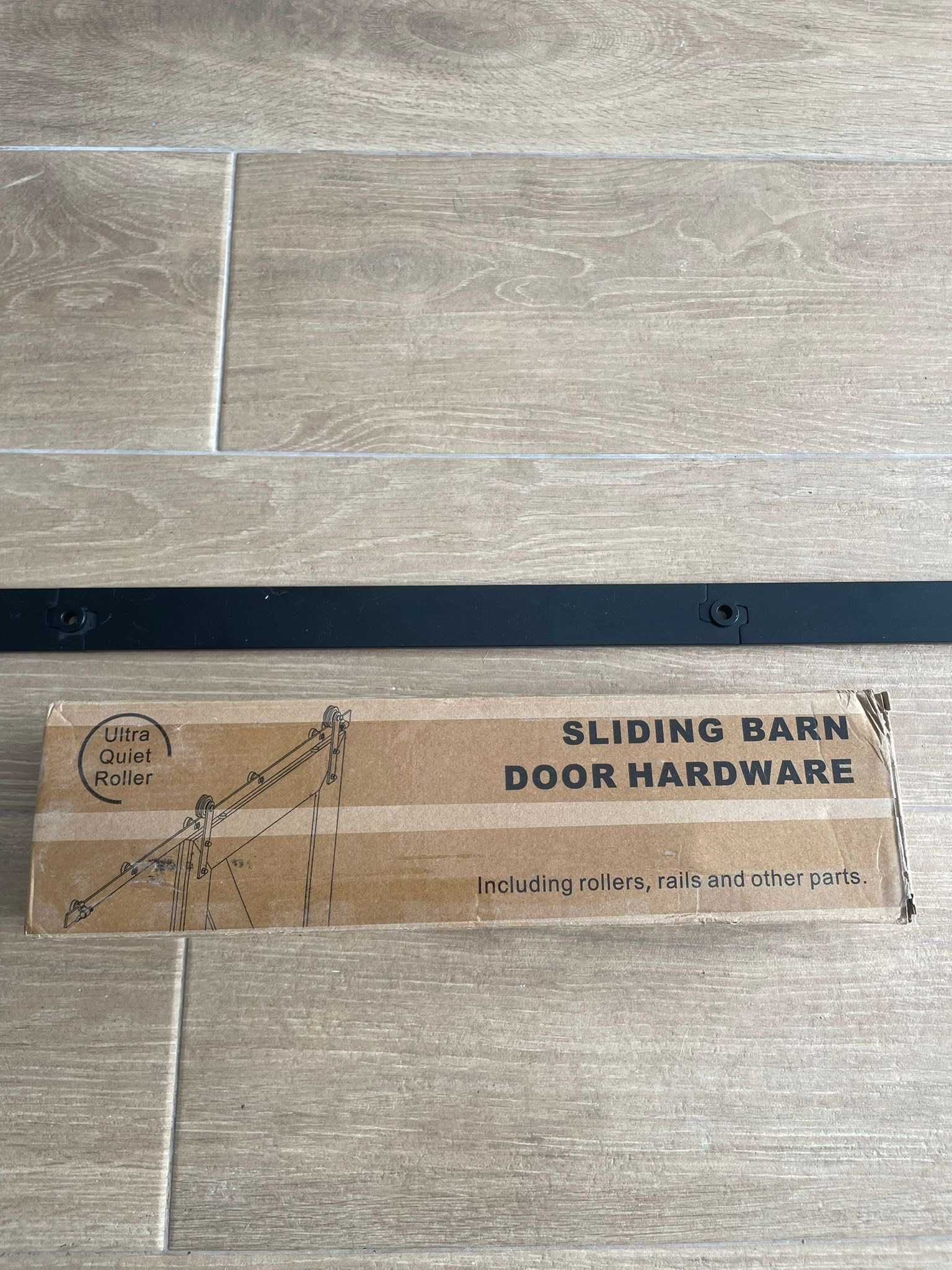 Kit de ferragens para porta de correr em aço preto - 2 Mts