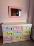 Quarto criança colorido - cómoda madeira maciça, pintada, 9 gavetas