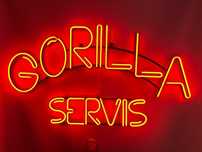 Неонова вивіска "Gorilla servis" помаранчева, 1050*475 мм