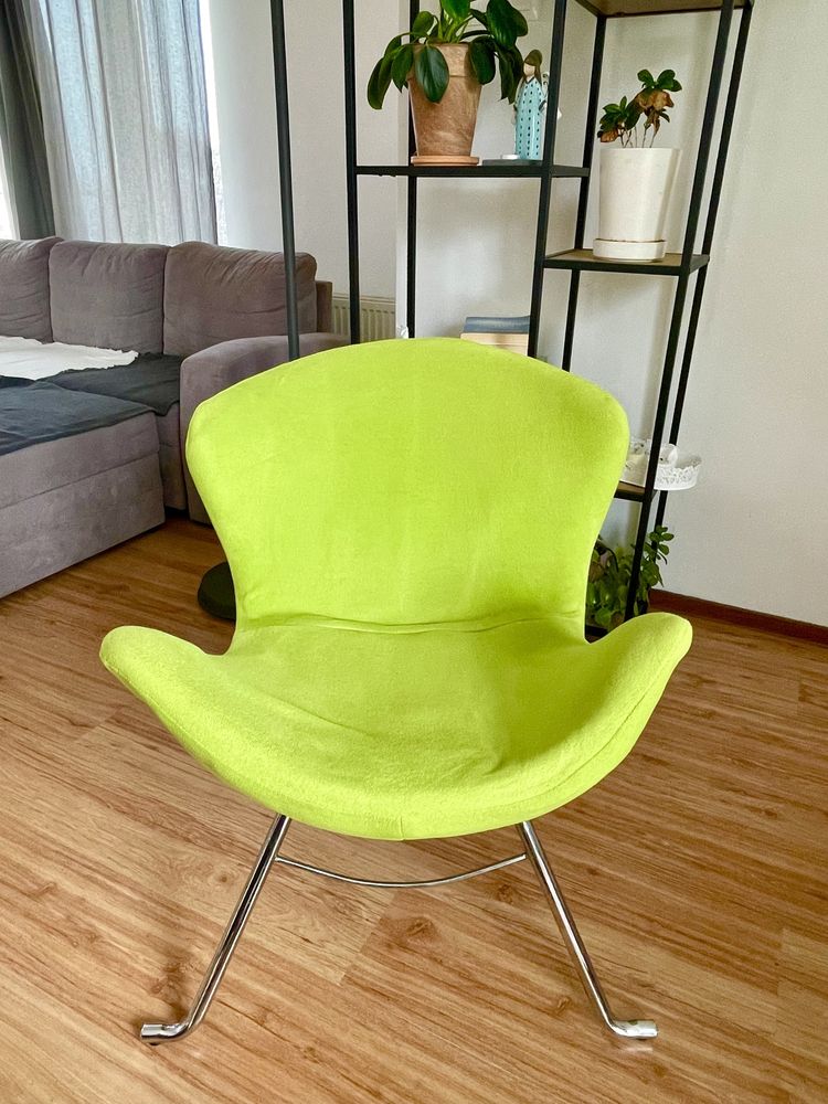 Fotel  zielony ozdobny