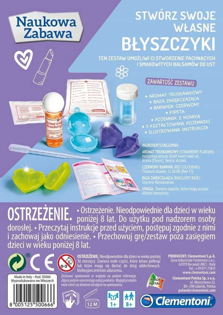 BŁYSZCZYKI dla dziewczynki Zestaw zrób to sam Clementoni Prezent