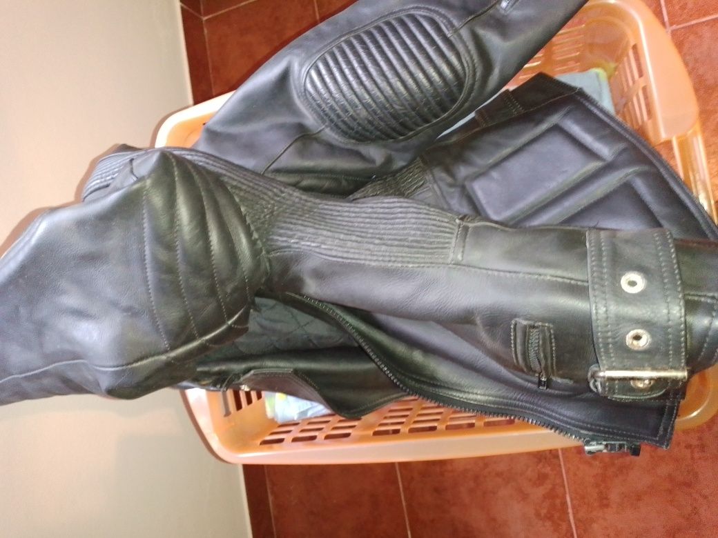 Casaco Motard M/L em pele excelente