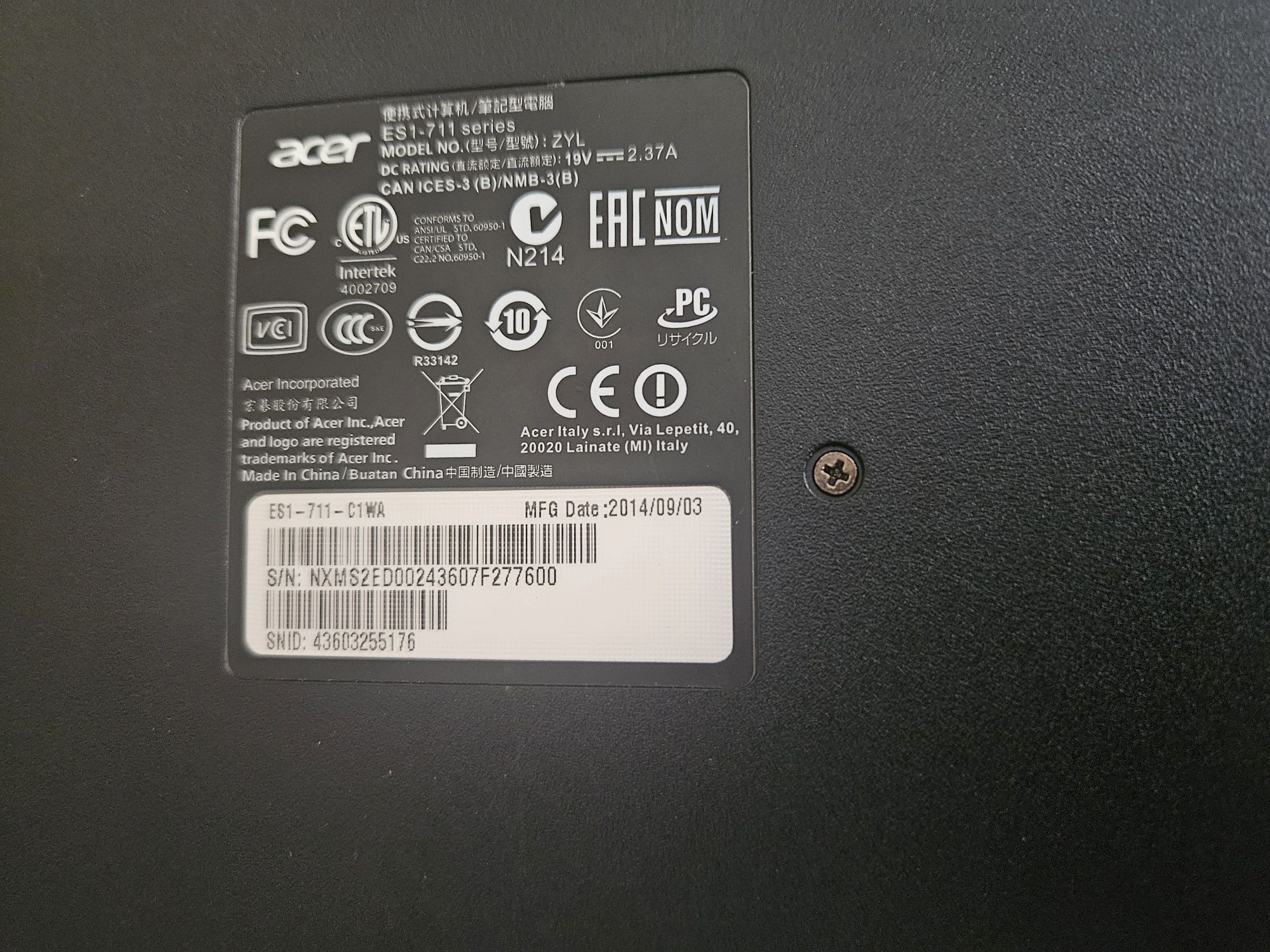 Уцінка! - Acer 17.3" Intel N2940 | 4gb ram | 1600x900 | 120gb ssd,s.22