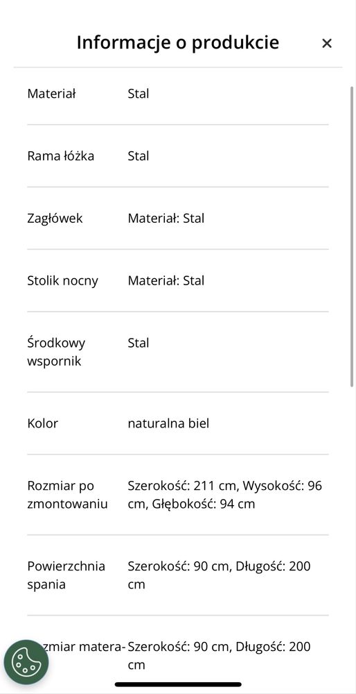 Metalowe biale lozko 90x200