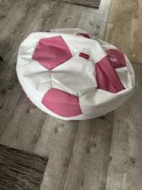 Fotel worek , kolor bialo rozowy