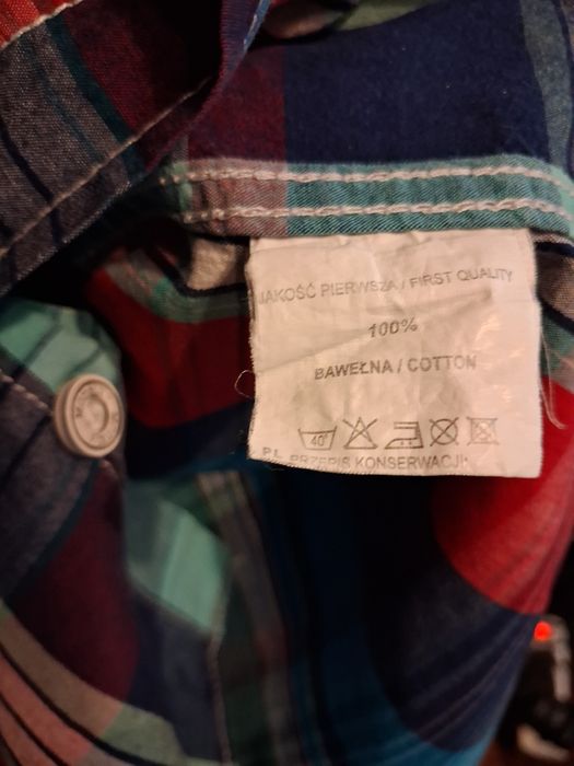 Męska koszula w kratkę rozm45