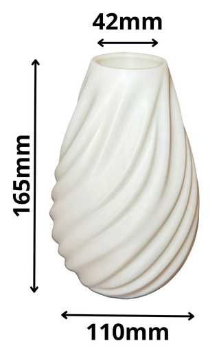 Wazon na kwiaty sztuczne suszone LEGO ICONS stylowy WAVE 3D BIAŁY