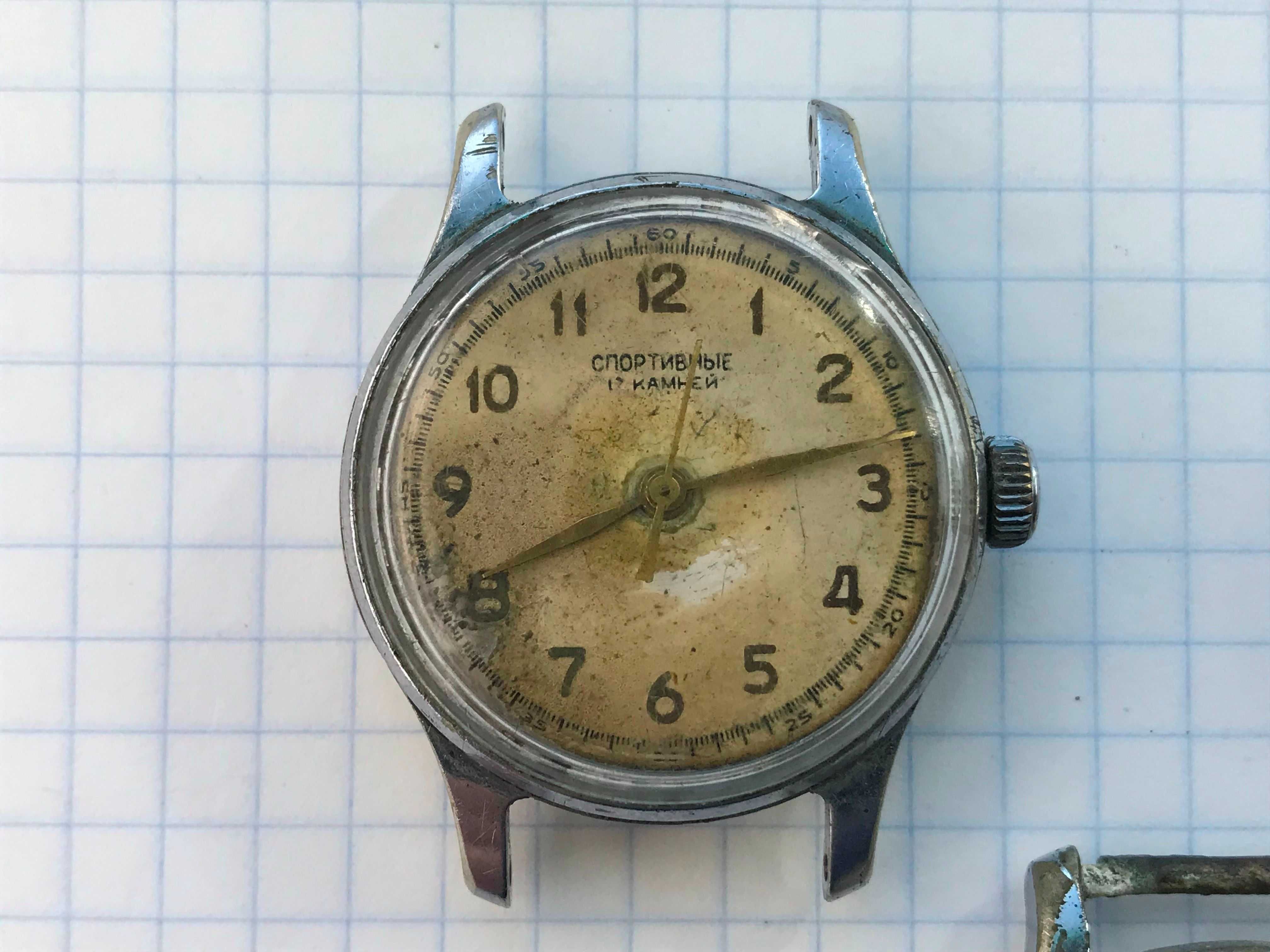 Часы механические Спортивные 1 мчз СССР под ремонт или на запчасти