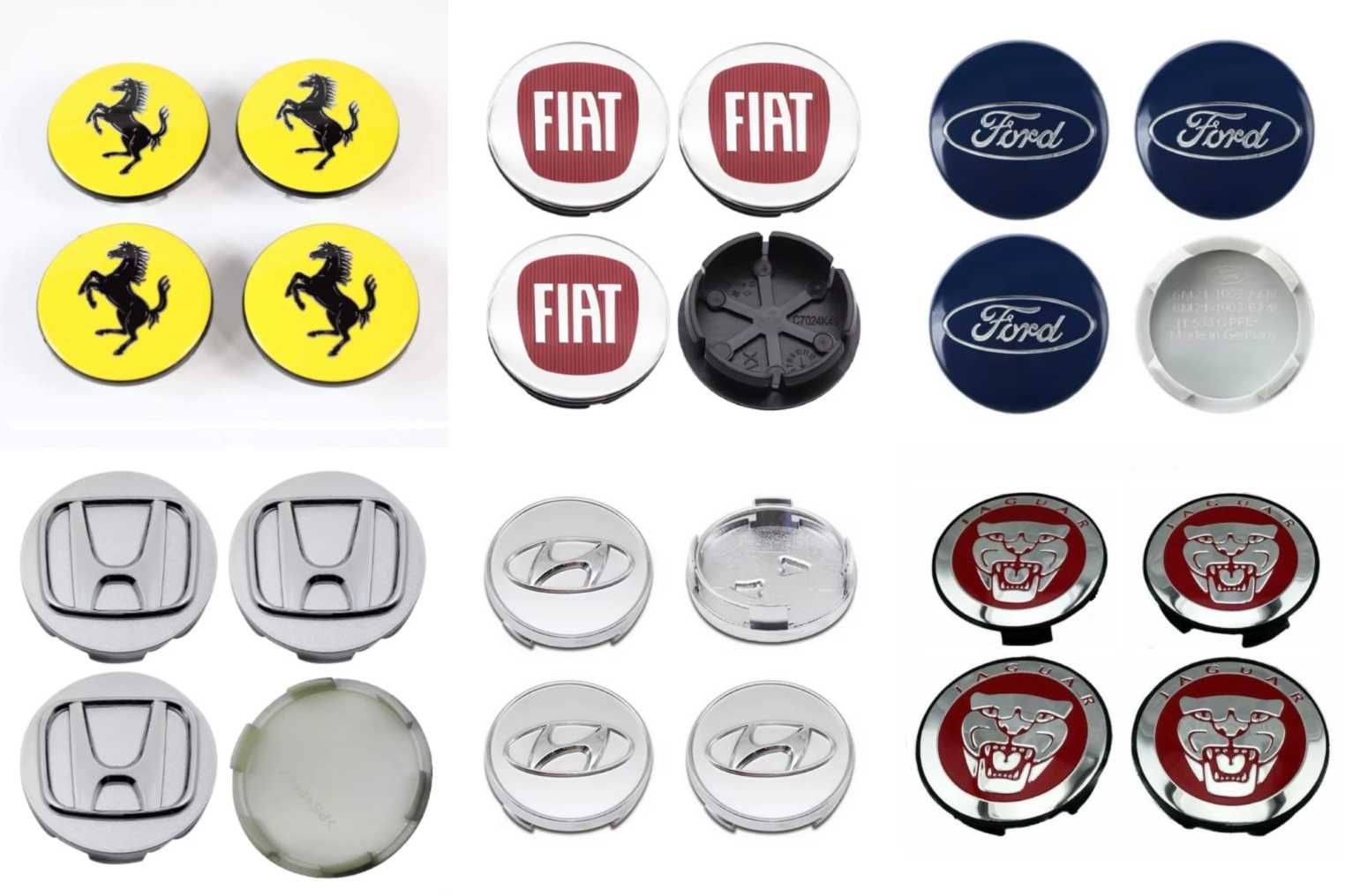 Centros/tampas de jante completos ou autocolantes para todas as marcas