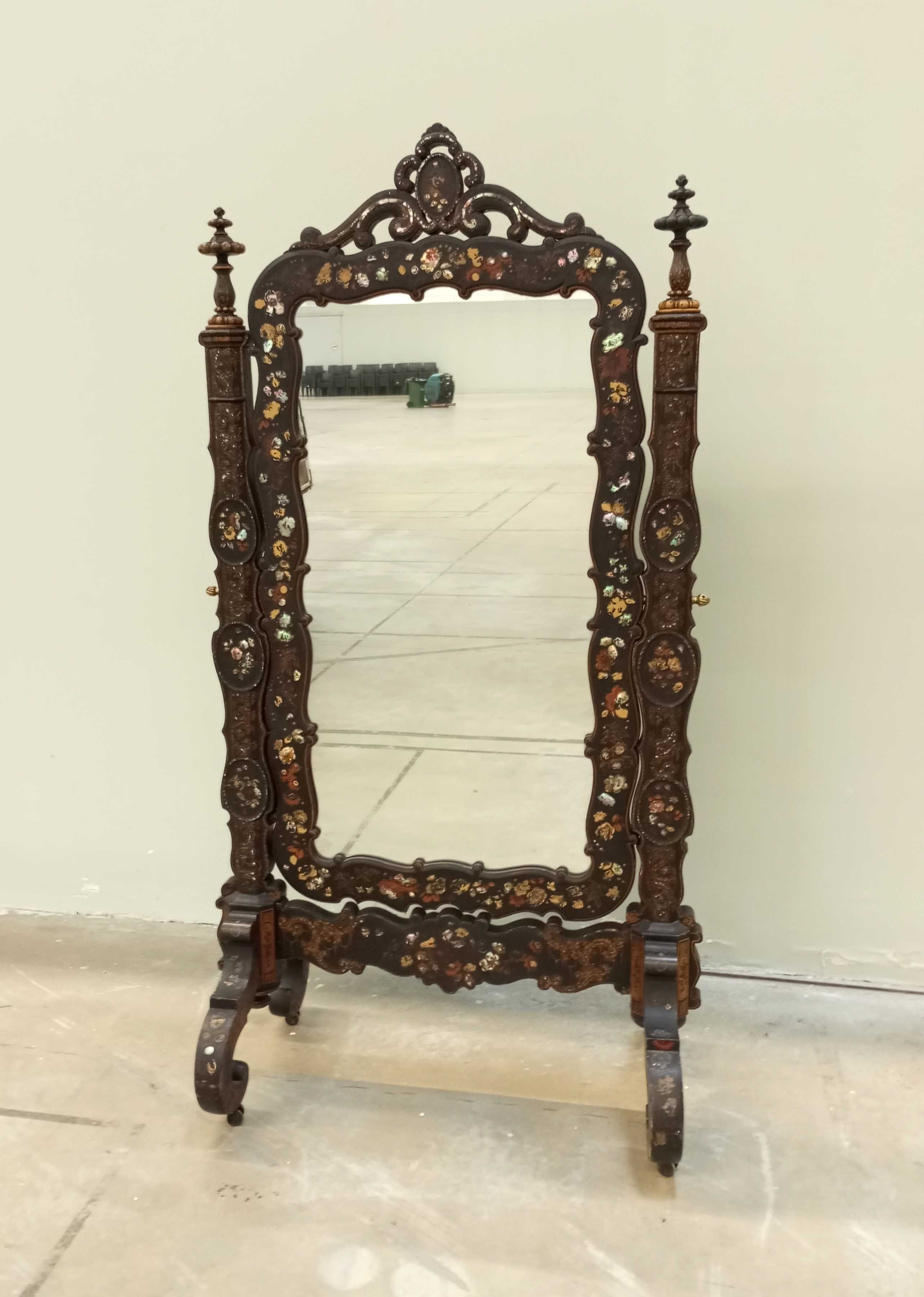 Antigo espelho de vestir basculante Francês Napoleão III séc. XIX
