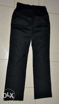 Czarne spodnie ciążowe + bluzka ciążowa fioletowa -XL
