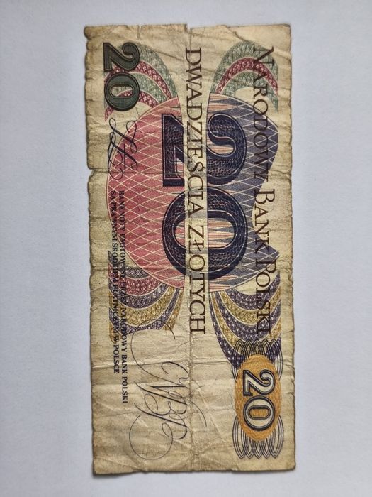 Banknot 20 złotych 1982 rok. Seria AP.