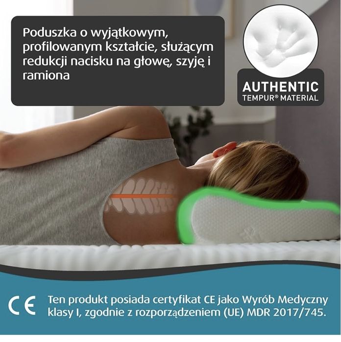 Poduszka z pianki termoelastycznej, tempur do spania na boku i plecach