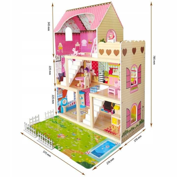 Деревянный домик кукольный,Picollo EMI домик для кукол+LED+подарок!